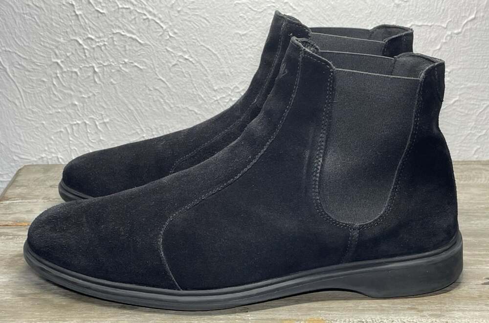AmberJack Chelsea Mens 9 Suede Boot Black Comfort Sole Workwear Made in Portugal